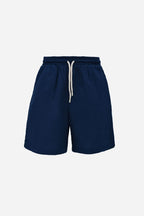 Navy Blue Oversize Müslin Şort